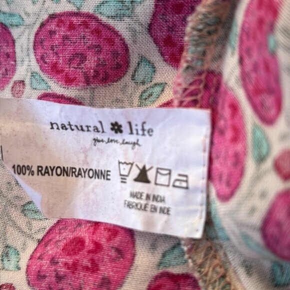 Natural Life Maxi Skirt Floral Large Pink Smocked Waist Asymmetrical Boho - Picture 8 of 8